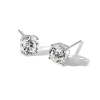 Sterling Silver Polished 7mm Round CZ Stud Earrings