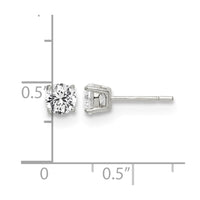 Sterling Silver Polished 5mm Round CZ Stud Earrings