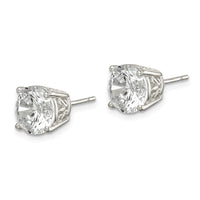 Sterling Silver Polished 8mm Round CZ Swirl Basket Set Stud Earrings