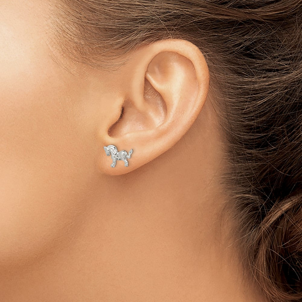 Sterling Silver Horse Mini Earrings