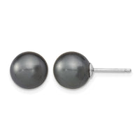 Sterling Silver RH 10-11mm Wht/Pink/Blk Imit. Shell Pearl Earring Set