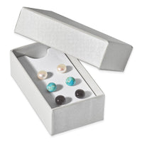 Sterling Silver RH-pltd 8-8.5mm Button FWC Pearl/Stab.Turq/Blk Agate Set