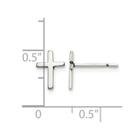 Sterling Silver Polished Latin Cross Post Earrings