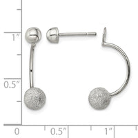 Sterling Silver Polished Laser-cut Bead Jackets w/Button Earrings
