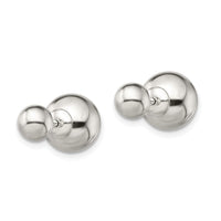 Sterling Silver Polished 6mm/10mm Ball Front Back Post Earrings