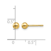 Sterling Silver Gold-Tone Polished 4mm Ball Post Earrings
