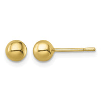 Sterling Silver Gold-Tone Polished 5mm Ball Post Earrings