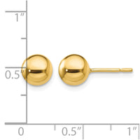 Sterling Silver Gold-Tone Polished 7mm Ball Post Earrings
