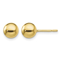 Sterling Silver Gold-Tone Polished 7mm Ball Post Earrings