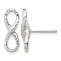 Sterling Silver Rhodium-plated Polished Infinity Knot Post Earrings