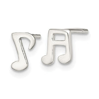 Sterling Silver Polished Left and Right Music Notes Post Earrings