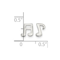 Sterling Silver Polished Left and Right Music Notes Post Earrings