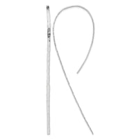 Sterling Silver Rhodium-plated Polished Textured Threader Earrings