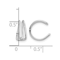 Sterling Silver Rhodium-plated Polished Adjustable Pair of Cuff Earrings