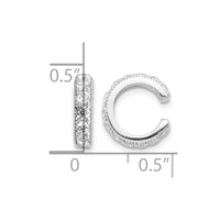 Sterling Silver Rhodium-plated Polished CZ Pair of Cuff Earrings