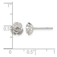 Sterling Silver Polished Rose Post Earrings