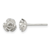 Sterling Silver Polished Rose Post Earrings