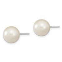 Sterling Silver RH-pl 10-11mm Wht/Grey Imitation Shell Pearl 3 Earring Set