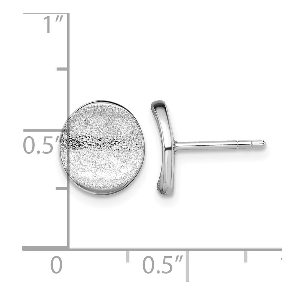Sterling Silver Rhodium-plated Scratch Finish Post Earrings