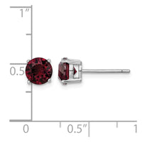 Sterling Silver Rhodium-plated Burgundy Crystal Birthstone Earrings
