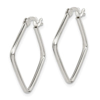 Sterling Silver Polished Square Hoop Earrings