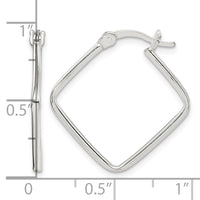 Sterling Silver Polished Square Hoop Earrings