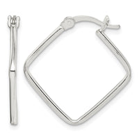 Sterling Silver Polished Square Hoop Earrings