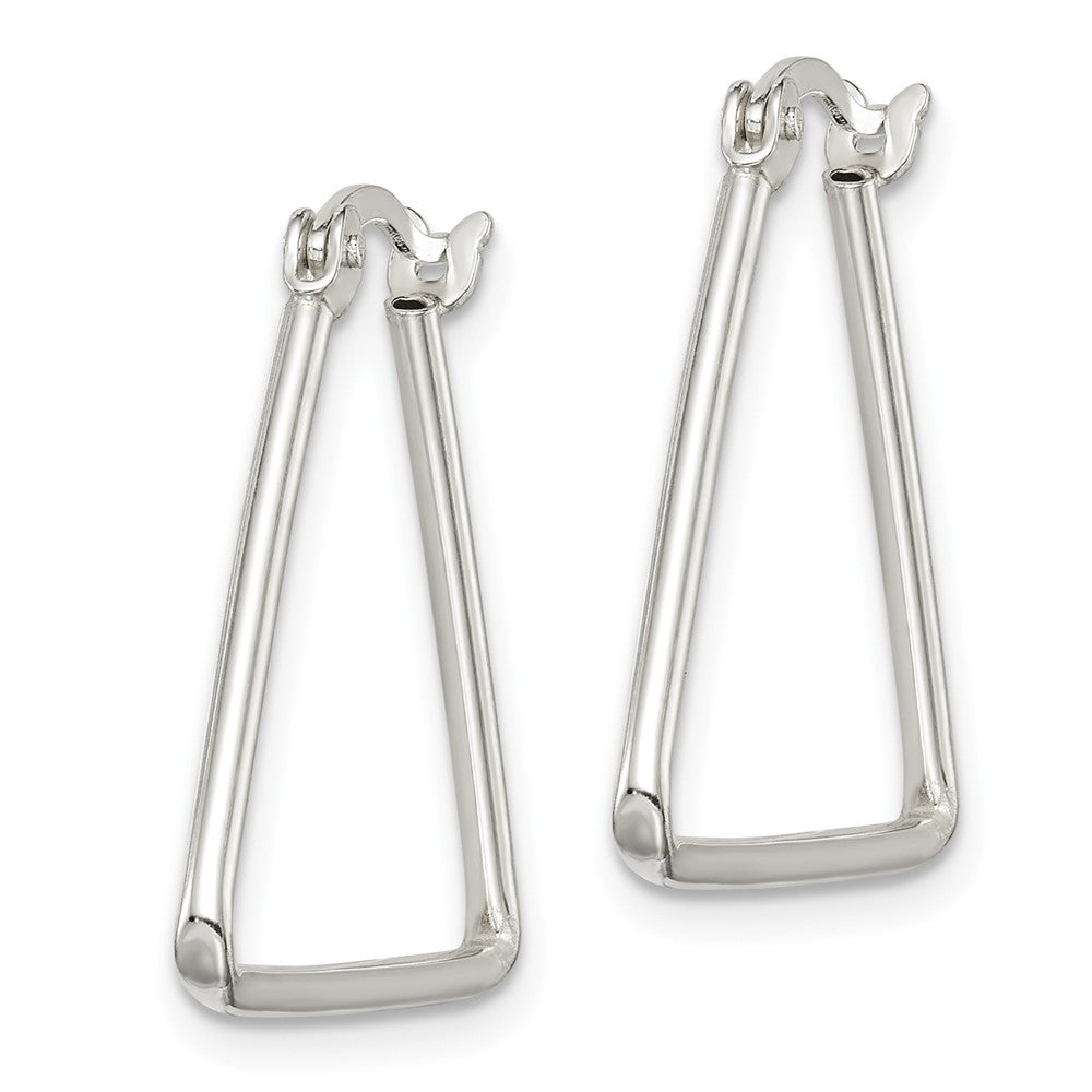 Sterling Silver Polished Triangle Hoop Earrings