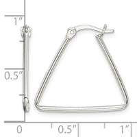 Sterling Silver Polished Triangle Hoop Earrings