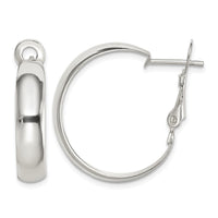 Sterling Silver Polished 6mm Omega Back Hoop Earrings