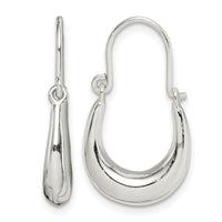 Sterling Silver Polished & Tapered Oval Hoop Earrings