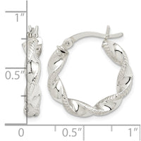 Sterling Silver Twisted and Textured Hoop Earrings
