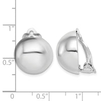 Sterling Silver Rhodium-plated Polished Non-Pierced Circle Earrings