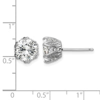 Sterling Silver Rhodium-plated CZ Stud Earrings
