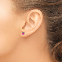 Sterling Silver RH-pltd Pink/Black Enamel Petite Butterfly Post Earrings