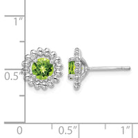 Sterling Silver Rhod-plat Peridot Earrings