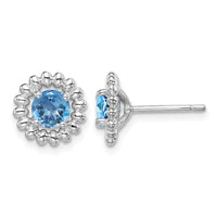 Sterling Silver Rhod-plat LB Topaz Earrings
