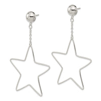 Sterling Silver Star Dangle Post Earrings