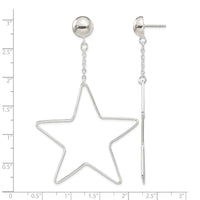 Sterling Silver Star Dangle Post Earrings