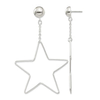 Sterling Silver Star Dangle Post Earrings