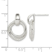 Sterling Silver Twisted Post Dangle Earrings