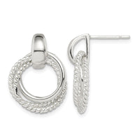Sterling Silver Twisted Post Dangle Earrings