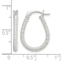 Sterling Silver Twisted 2.5mm Teardrop Hoop Earrings