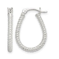 Sterling Silver Twisted 2.5mm Teardrop Hoop Earrings