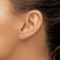 Sterling Silver Oxidized Butterfly Post Earrings