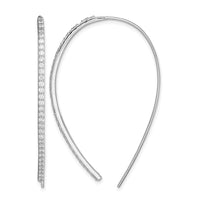 Sterling Silver Rhodium-plated CZ Dangle Earrings