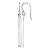 Sterling Silver Rhodium-plated Polished Bar Dangle Earrings