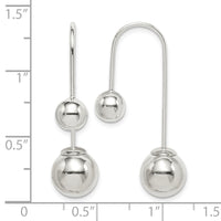 Sterling Silver Polished Front and Back Dangle Earrings