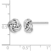 Sterling Silver Rhodium-plated Polished Love Knot Post Earrings