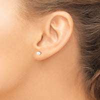 SS Madi K Rhod-plated 4-5mm White Round FWC Pearl Stud Earrings
